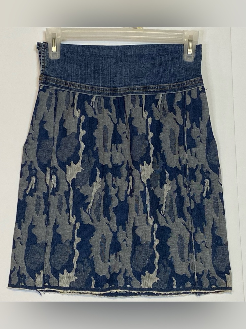 Handmade Denim Floral Skirt Girls 10-12 Selvedge Hem